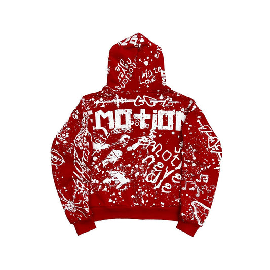 Mixed Emotion - Red Graffiti Hoodie