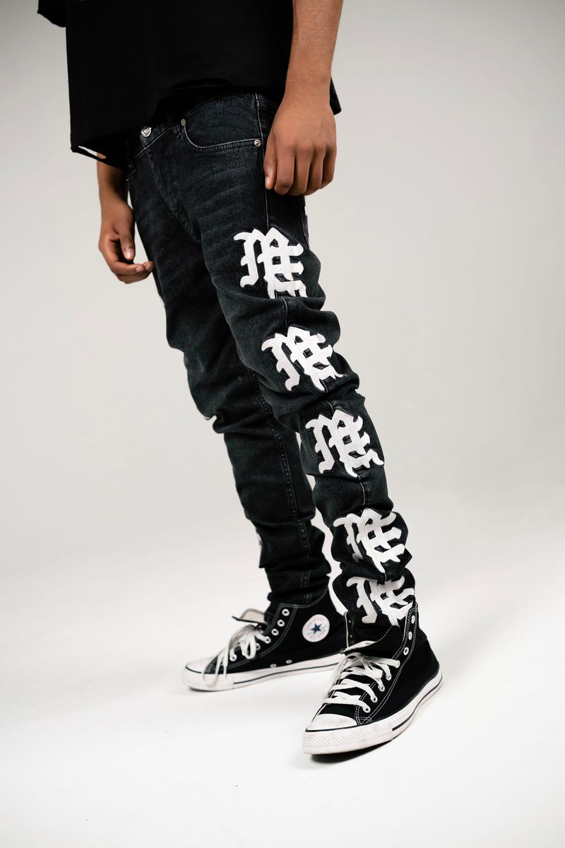 Jeans mixed emotions black and white