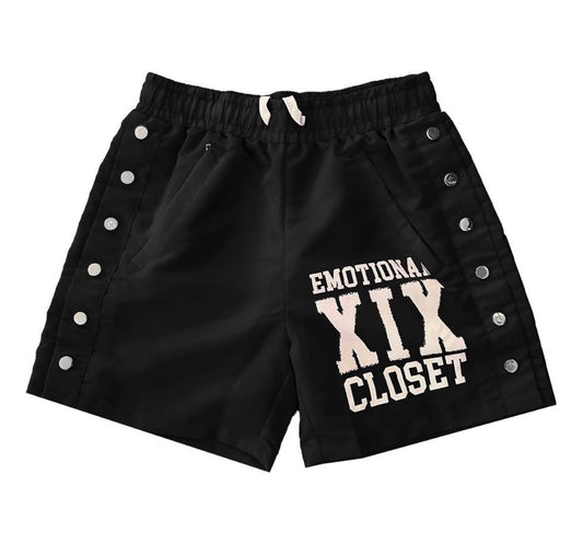 Black “Backyard” Nylon Shorts mixed emotion