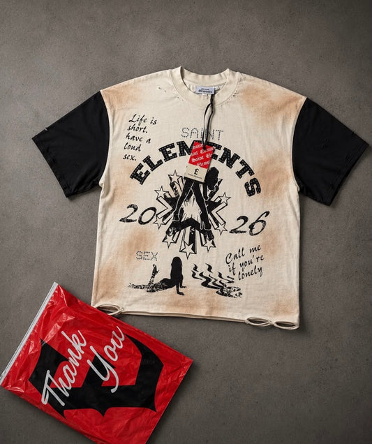 STAR GIRL TEE BLACK - saints elements