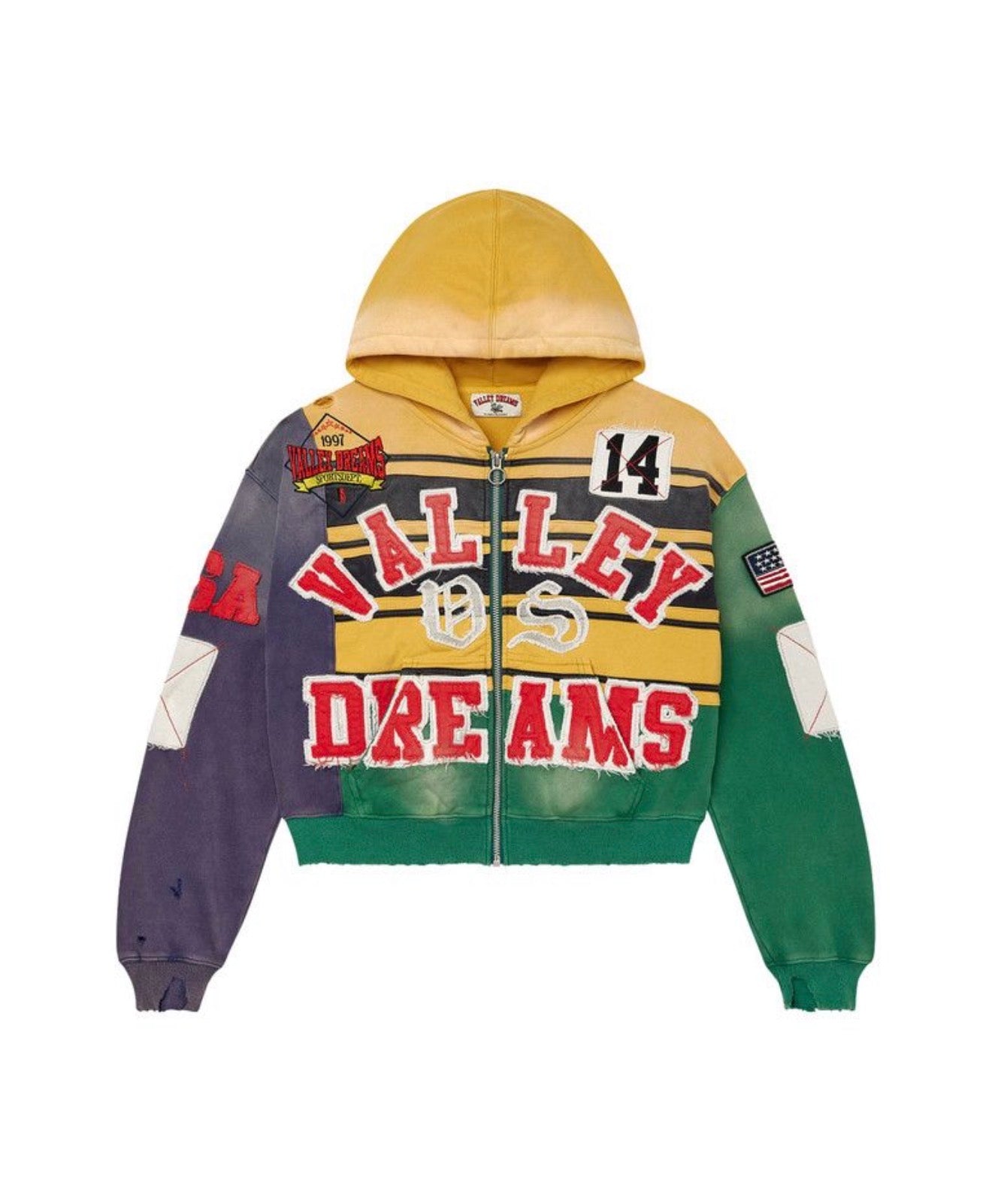 Valley dreams hoodie forever collage zip up top