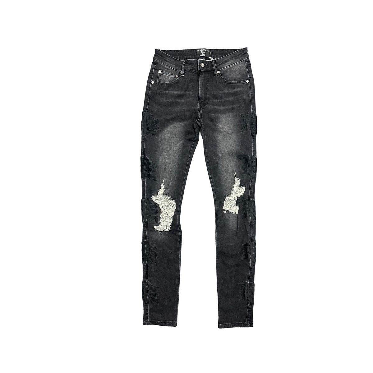 Mixed Emotion- 'Midnight' Monogram Denim