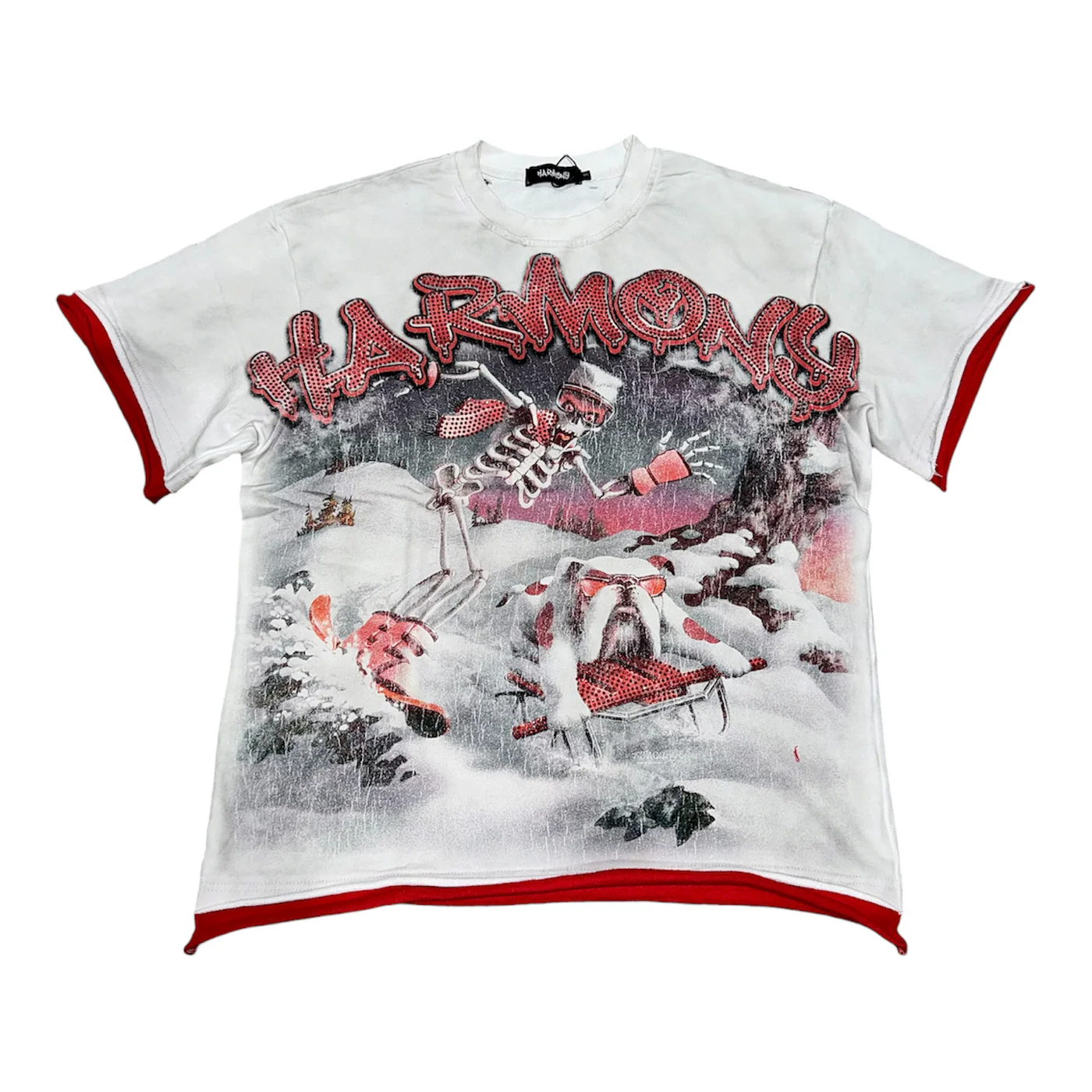 T shirt Harmony - white and red