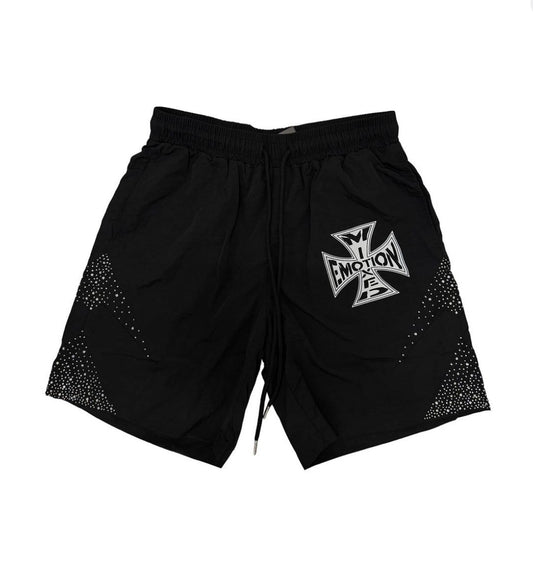 Mixed Emotion - Black Nylon Shorts