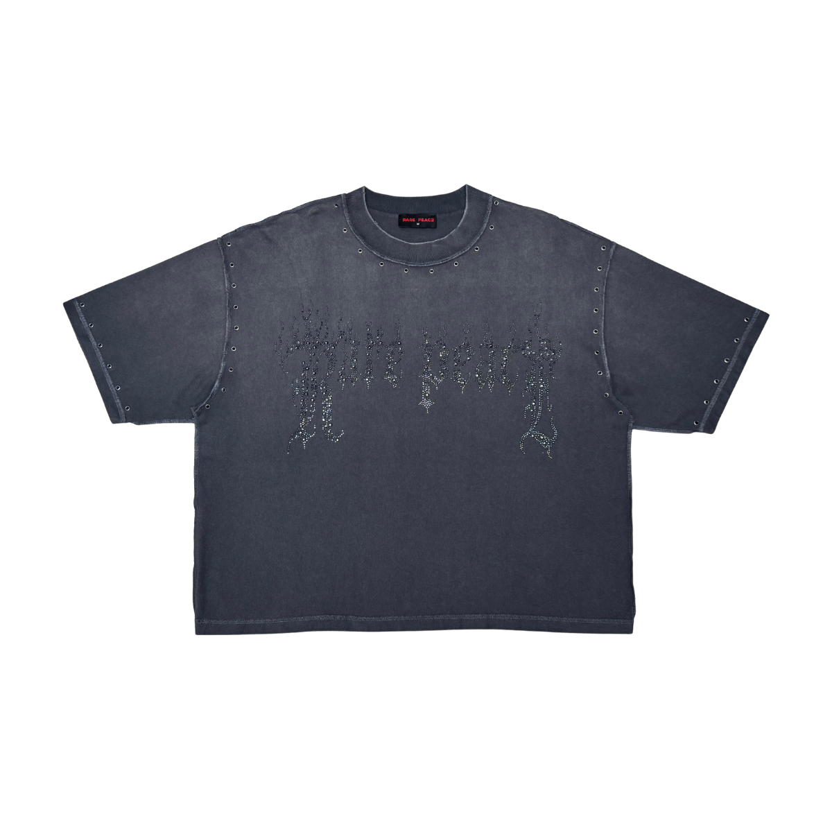 Rare peace - WASHED OVERSIZED TEE W/ RHINESTONE D
ETAIL