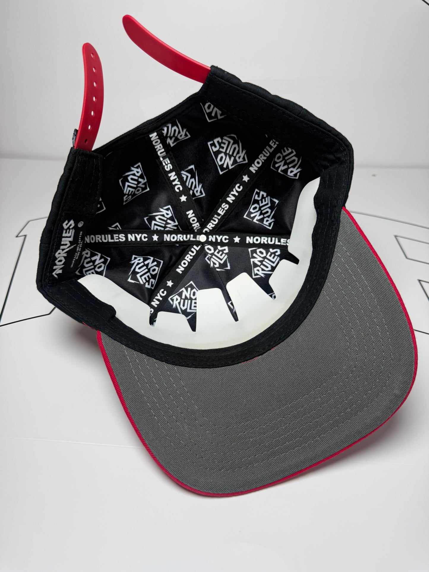 No rules caps - black and red