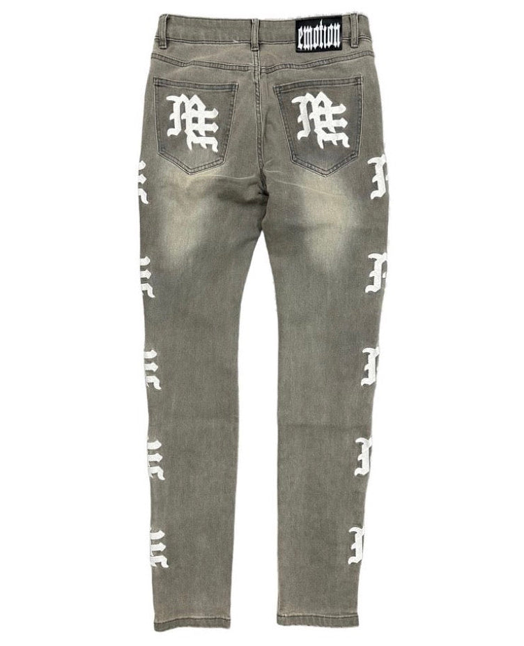 Ash’ Grey Monogram Denim - mixed emotion