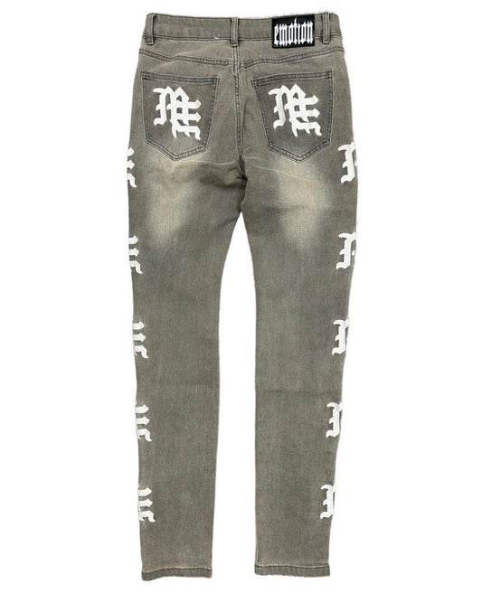 Ash’ Grey Monogram Denim - mixed emotion