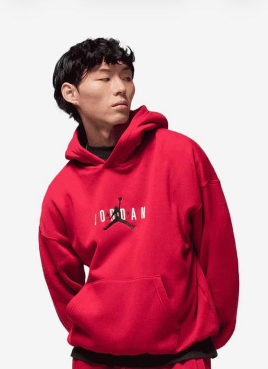 Jordan Brooklyn Oversize Stretch Pullover Hoodie - Red