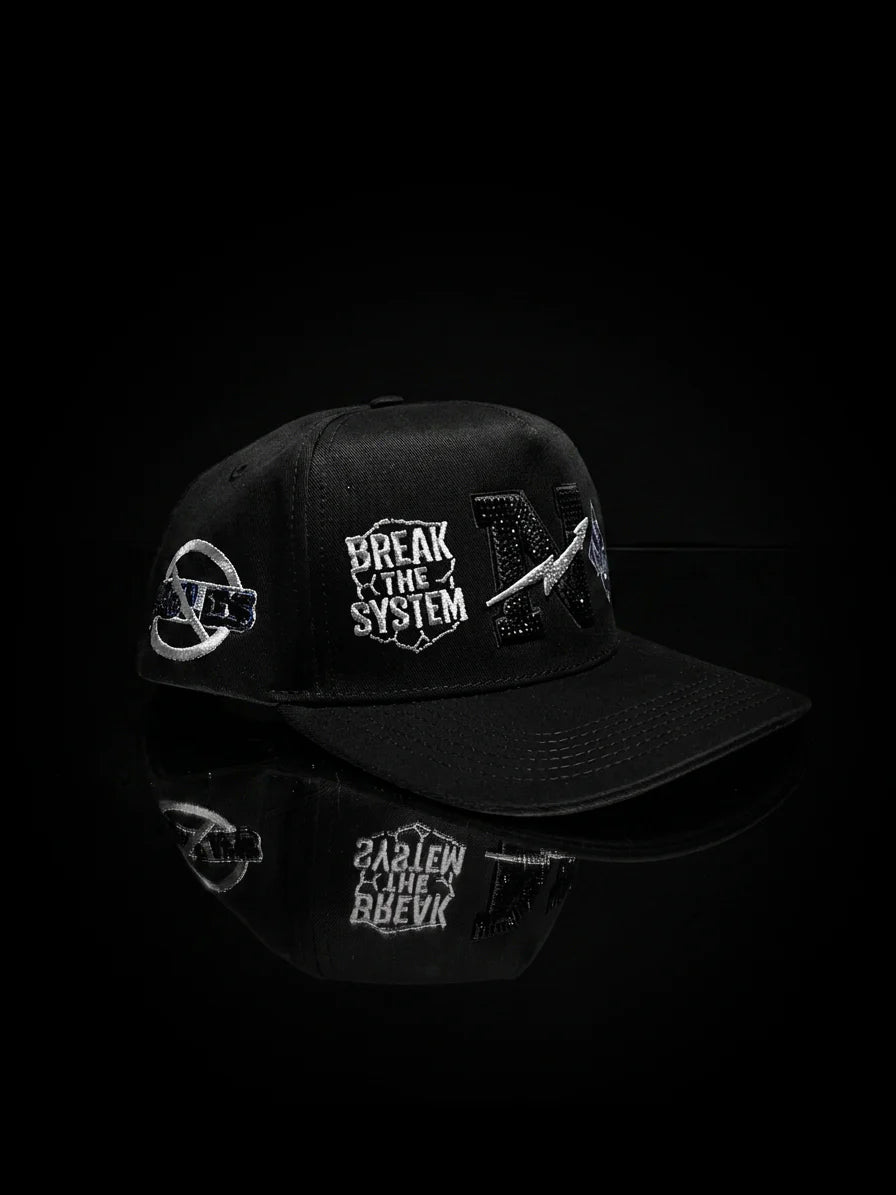Norules Cap Black & Black (Silver Metallic)