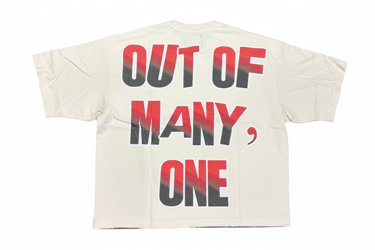 Godspeed t shirt - out of many, one.