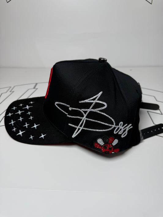 Boston caps - red flowers