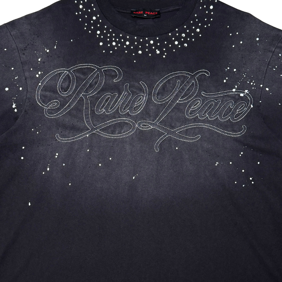 Rare peace - WASHED RHINESTONE + EMBOSSED SPLATT
ER TEE