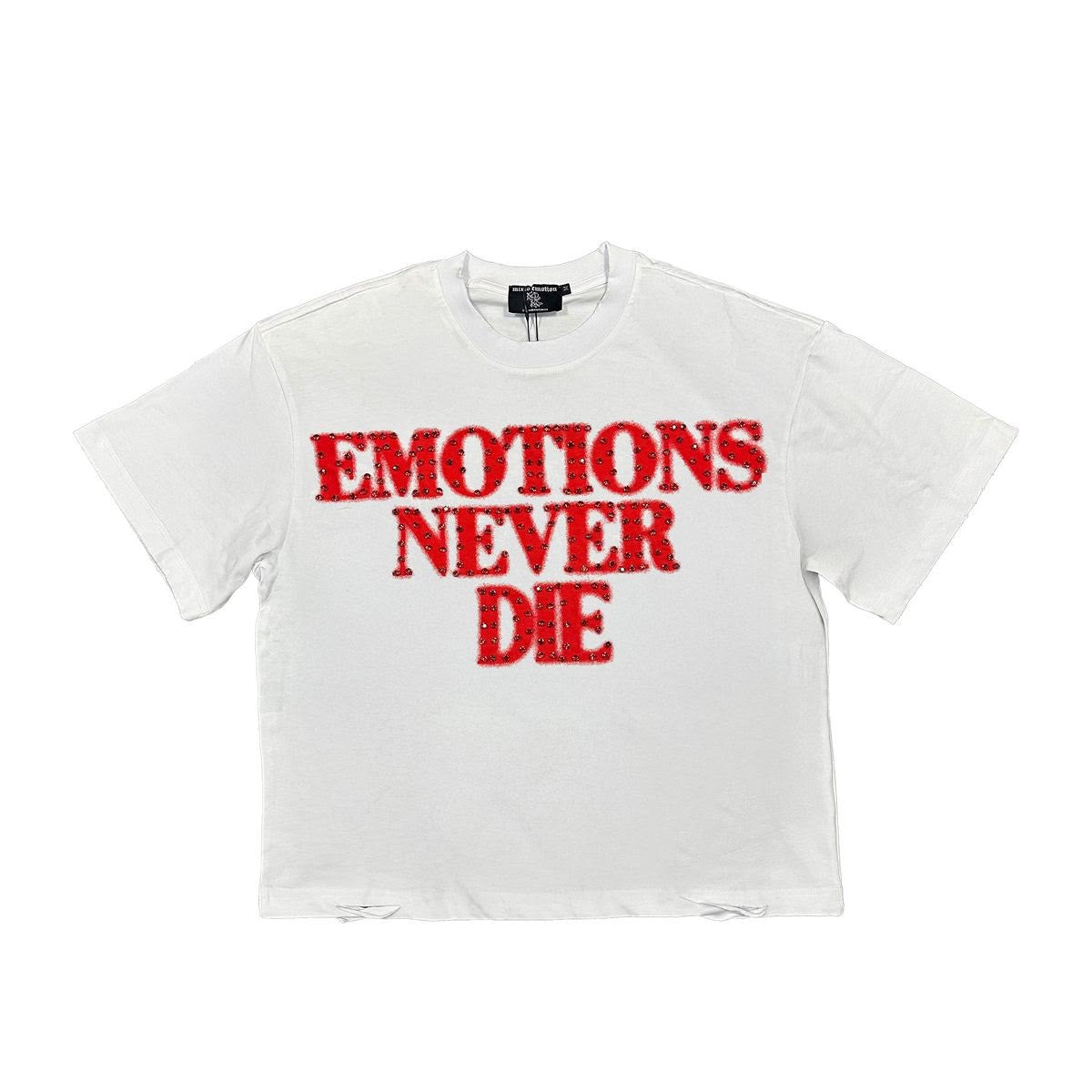 Mixed Emotion- Red 'End' Rhinestone Tee