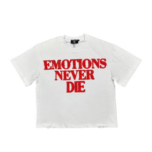 Mixed Emotion- Red 'End' Rhinestone Tee