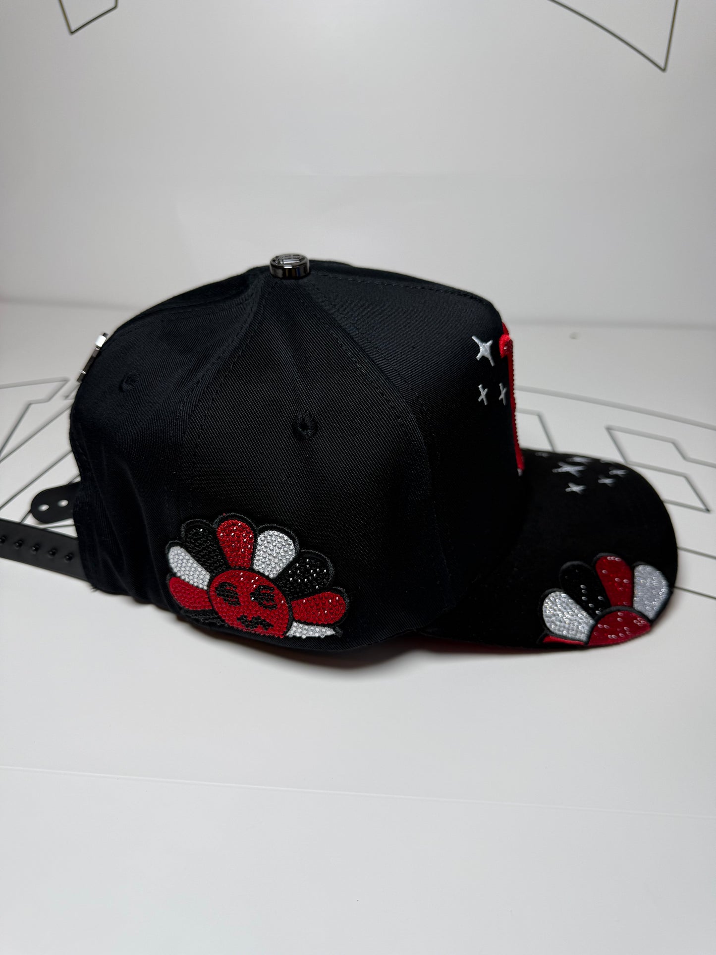 Boston caps - red flowers