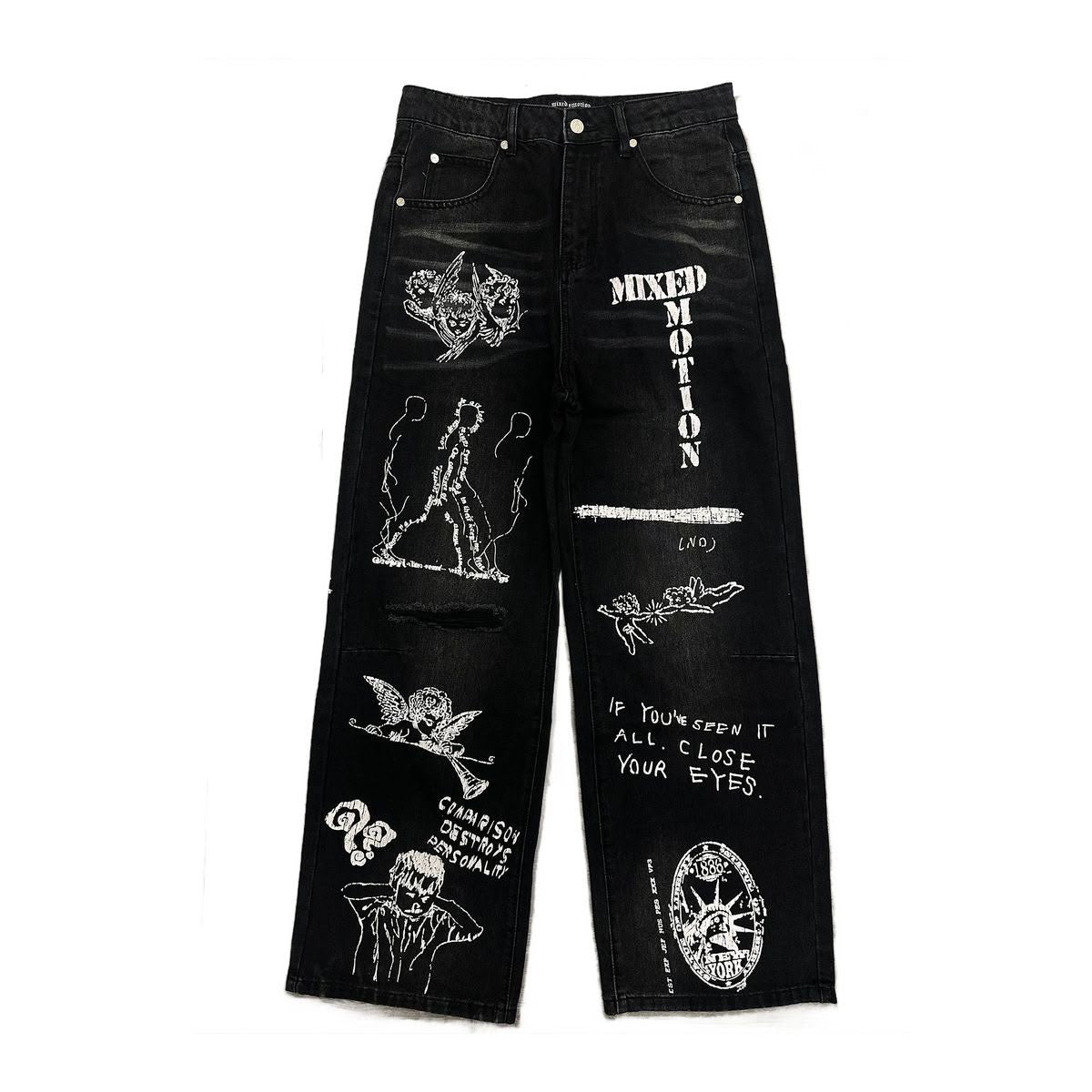 Mixed Emotion- Black "Canvas" Denim