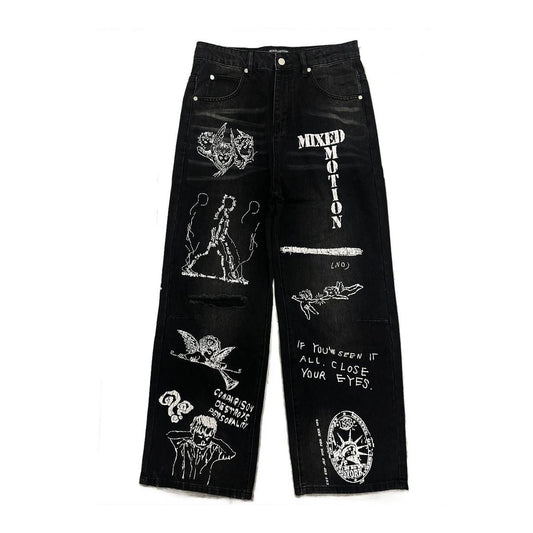 Mixed Emotion- Black "Canvas" Denim