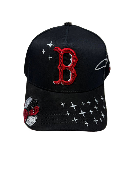 Boston caps - red flowers