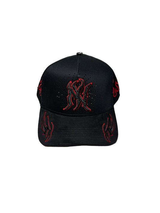 Black caps - red Yankees