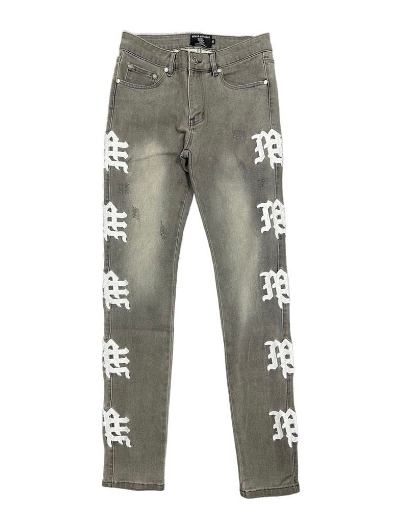 Ash’ Grey Monogram Denim - mixed emotion