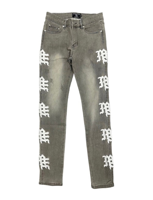 Ash’ Grey Monogram Denim - mixed emotion