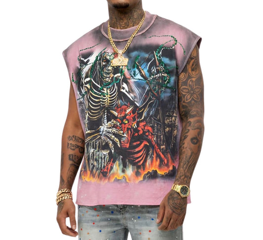 Rare peace - SLEEVELESS TEE W/ RHINESTONE DETAIL