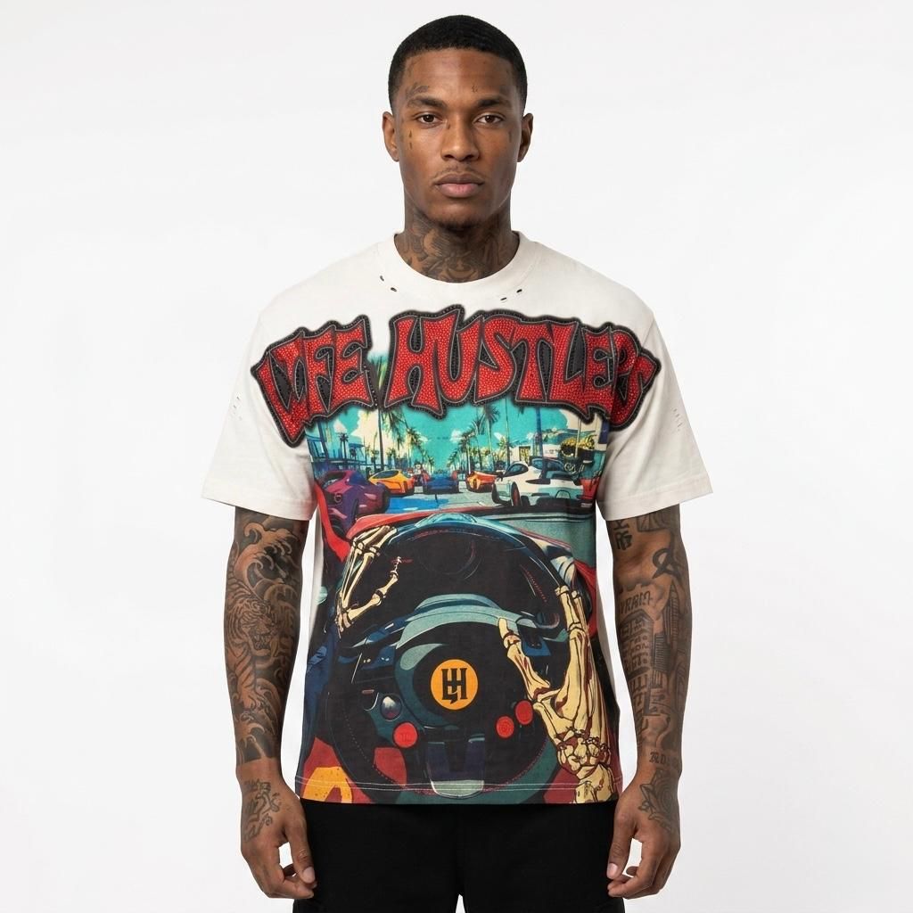 Life hustlers t shirt-red speed