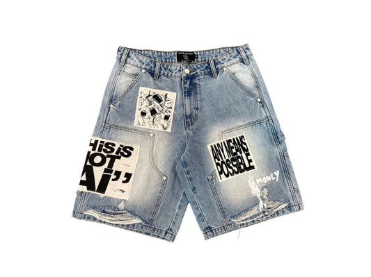 Mixed emotions, blue Jean short