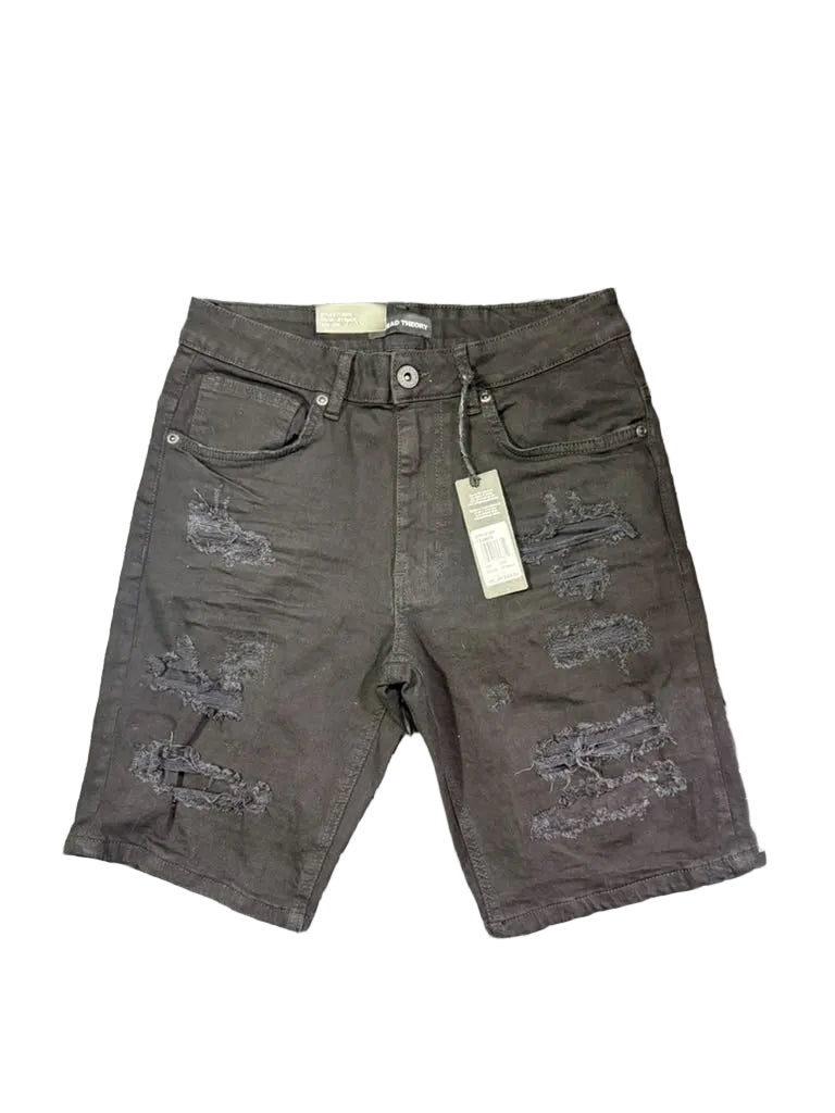 Thread Theory - Black Slim Denim Shorts