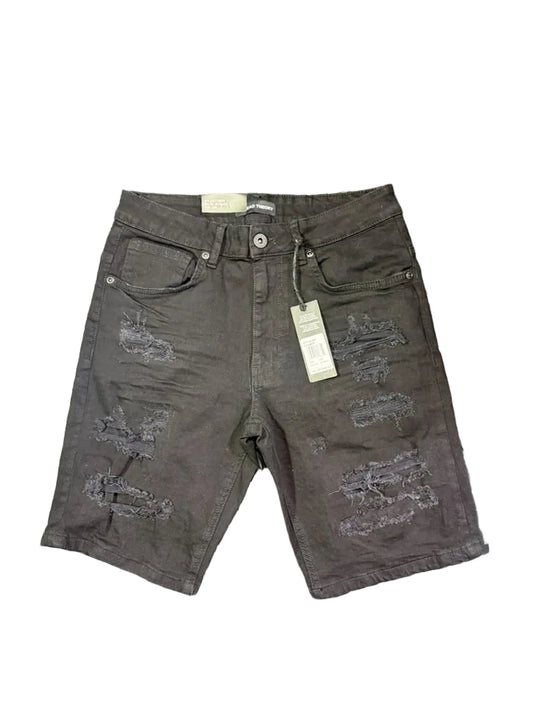 Thread Theory - Black Slim Denim Shorts