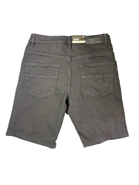 Thread Theory - Black Slim Denim Shorts