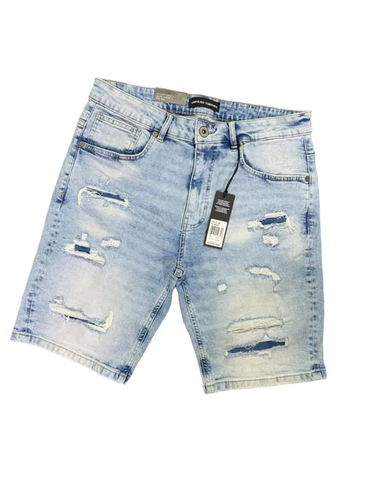 Thread Theory - Blue Slim Denim Shorts
