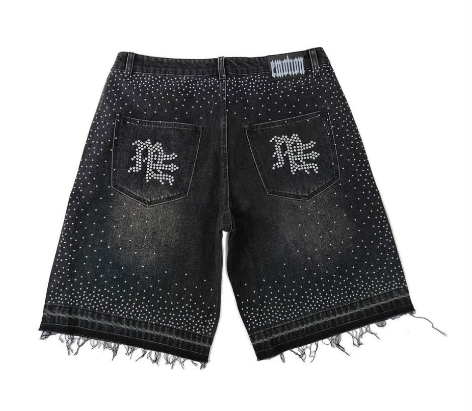 Mixed emotions, diamonds Jean short black